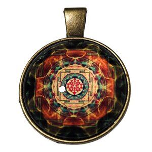 Mandala Design Round Bronze Pendant for Necklace DIY Fashion Jewelry Women